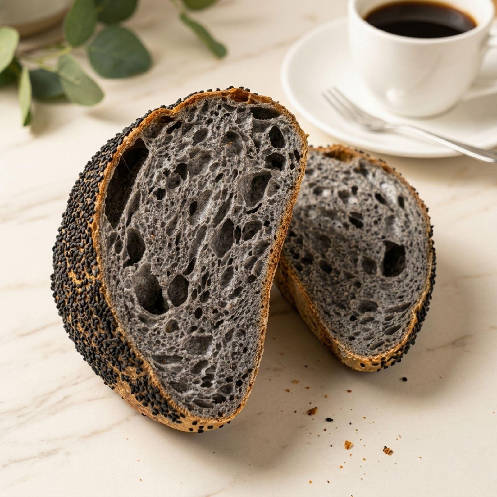 黑芝麻欧包 — Black Sesame Sourdough Bread